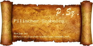 Pilischer Szabolcs névjegykártya